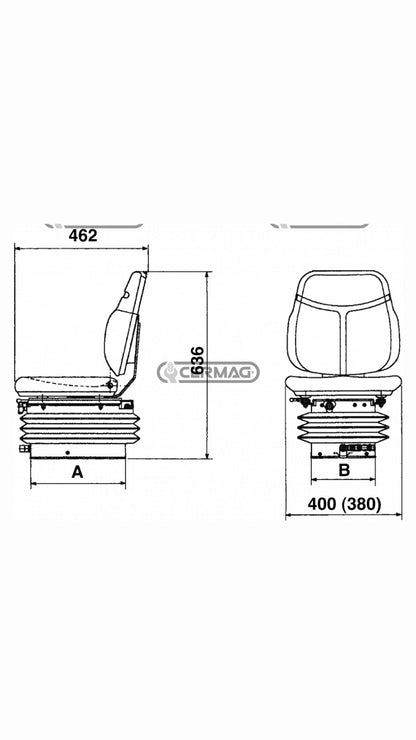 Sedile COBO SC74  per Trattore con Molleggio Meccanico M200- 62405