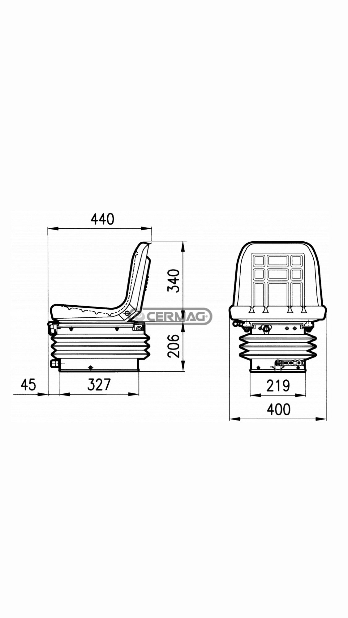 SEDILE CON MOLLEGGIO VERTICALE E GUIDE TIPO MINI BALTIC GT60 -  60882